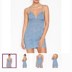 Elegant Blue Lace Chemise